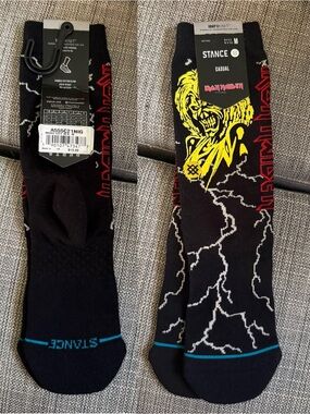 Stance Iron Maiden Black Graphic Casual Socks - Men's size M